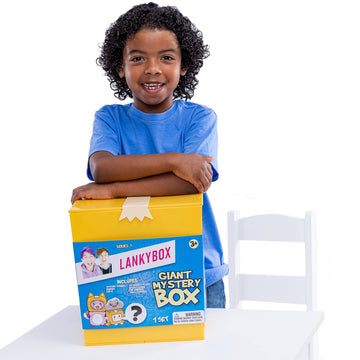 Lankybox Giant Mystery Box: Wearable Boxy Case, 2 Figures, One 6” Glow-In-The-Dark Plush, A Squishy , Pop-It Fidget Toy, Canny With Pop-Out Sticky, And 3 Stickers