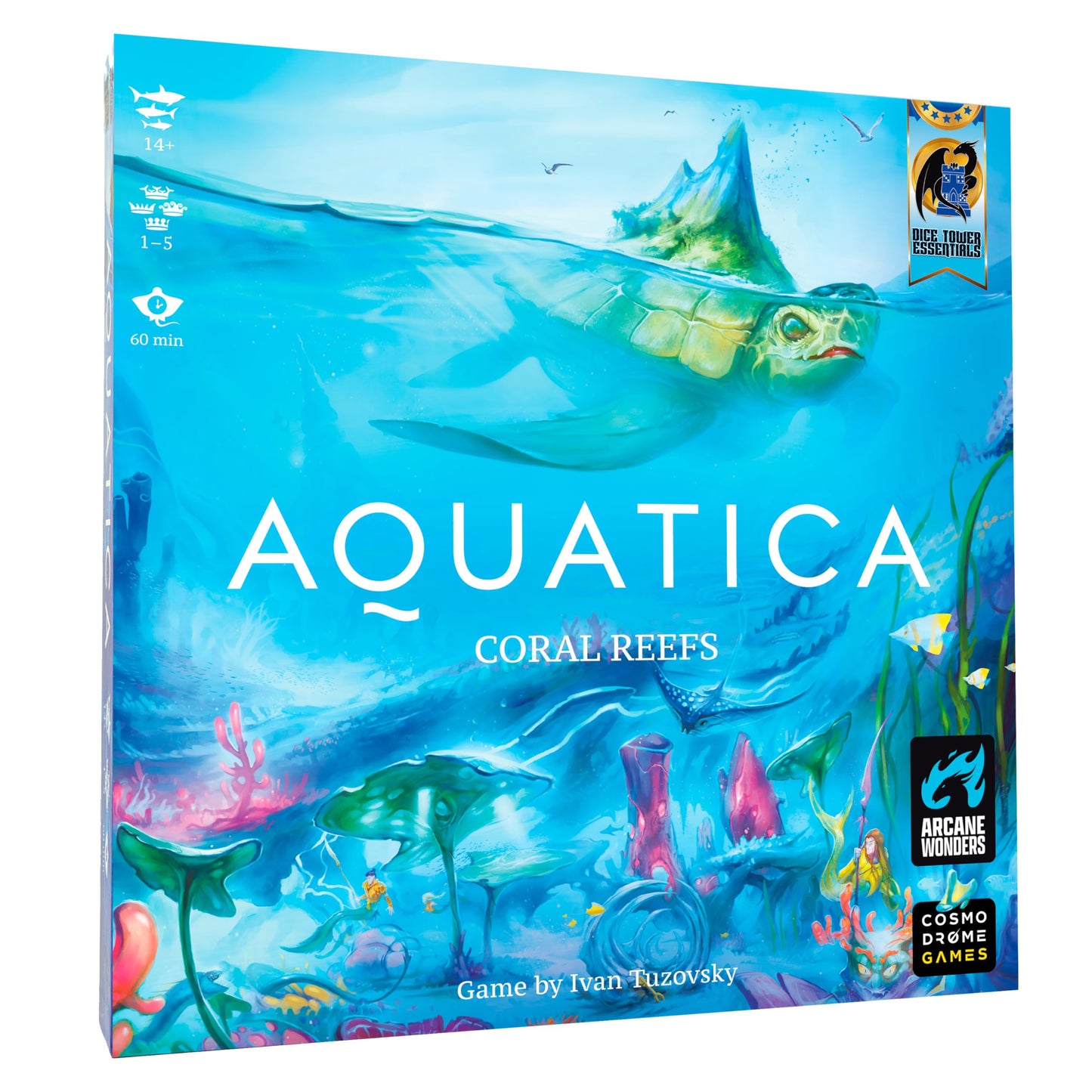 Arcane Wonders Aquatica Coral Reef Expansion Board Card Game - New Underwater Creatures Encounters - 1 to 5 Players Ages 14+ 60