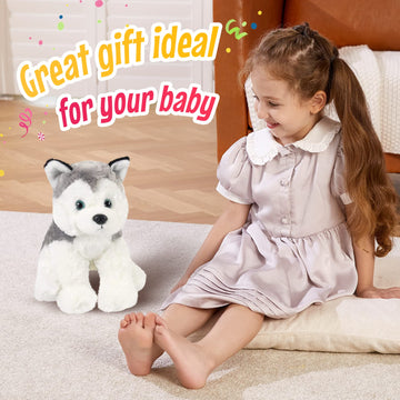 Bstaofy 12'' Husky Stuffed Animal Realistic Puppy Dog Soft Plush Toys Adorable Birthday Valentines Christmas Festivals Gifts For