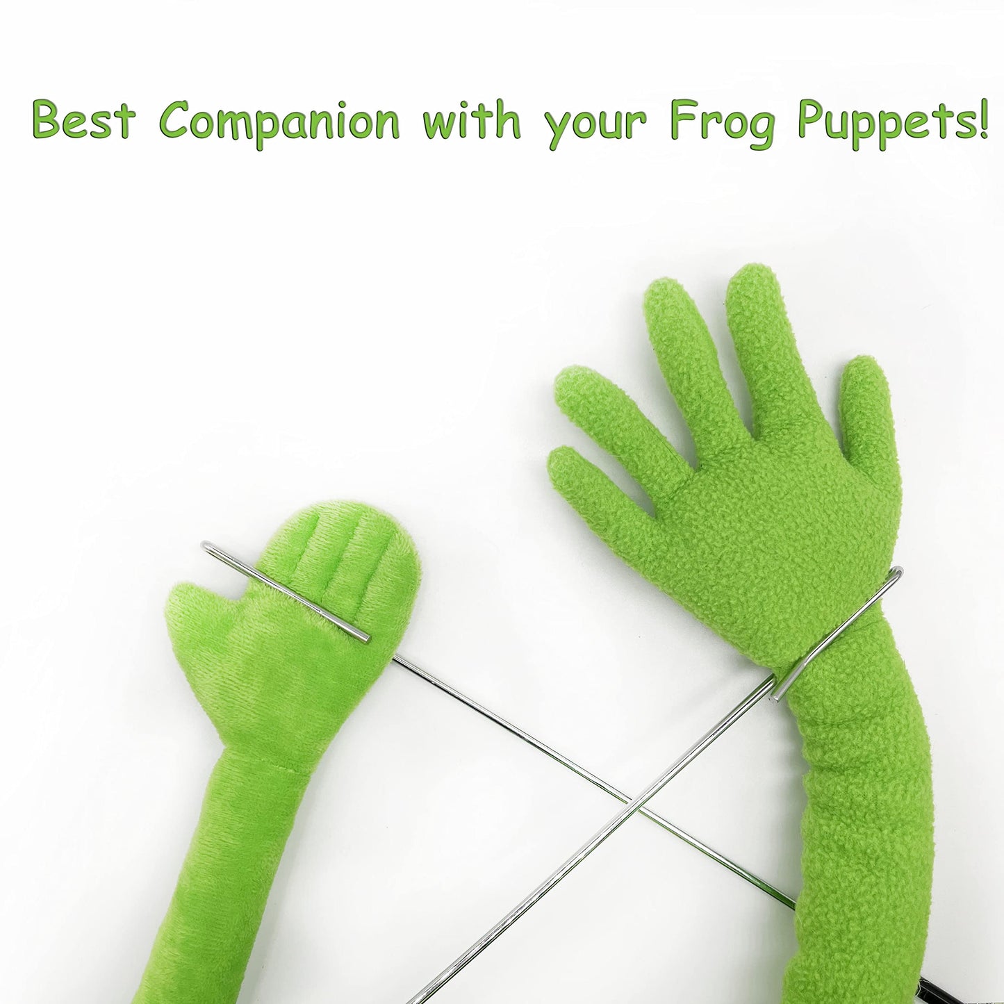 Lacroky Kermit Frog Puppet with Control Rod & Stickers - 24 Inch Soft Plush Toy for Boys & Girls, Polyester Microfiber, Green