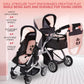 Dolls To Play Baby Doll Convertible Pram Stroller For Kids, Adjustable Handle Foldable Buggy Carriage With Canopy And Storage Ba