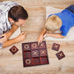 Juvale 9.5-Inch Wooden Tic Tac Toe Game, Decorative Coffee Table Games For Adults And Family Activities