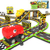 Dinosaur Toys Magnetic Tiles With 2 Dinosaur Cars Race Track, Magnetic Building Blocks Toddler Sensory Outdoor Kids Toys For 3+