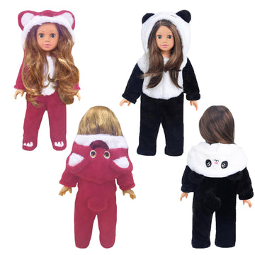 18 Inch Doll Clothes - Onesie Pajamas Fit 18 Inch Girl Doll And More (2Set)