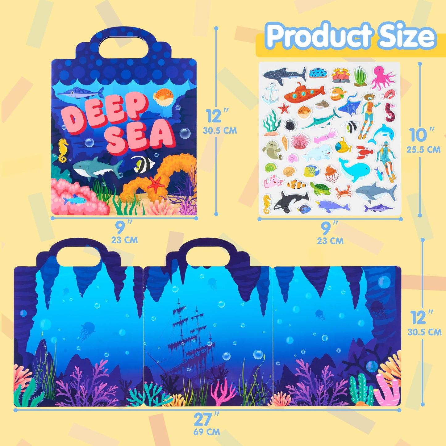 JOYIN 3Pcs Puffy Sticker Books, Reusable Sticker Activity Books for Kids, Travel Toys for Airplane, Cute Restickable Stickers, C