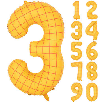 40 In Matte Yellow Number Balloons Helium Foil Mylar Balloon Birthday Party Banquet Decoration Digital 3