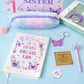 Cy2Side Big Sister Gifts For Girls, 7Pcs In My Big Sis Era Announcement Set Include Butterfly Notebook Pen Plush Pouch Keychain
