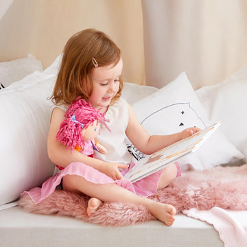 Haba Lilli-Lou 12' Soft Doll With Pink Hair In Pigtails, Blue Eyes & Embroidered Face, Machine Washable Baby Doll For Ages 18 Months+