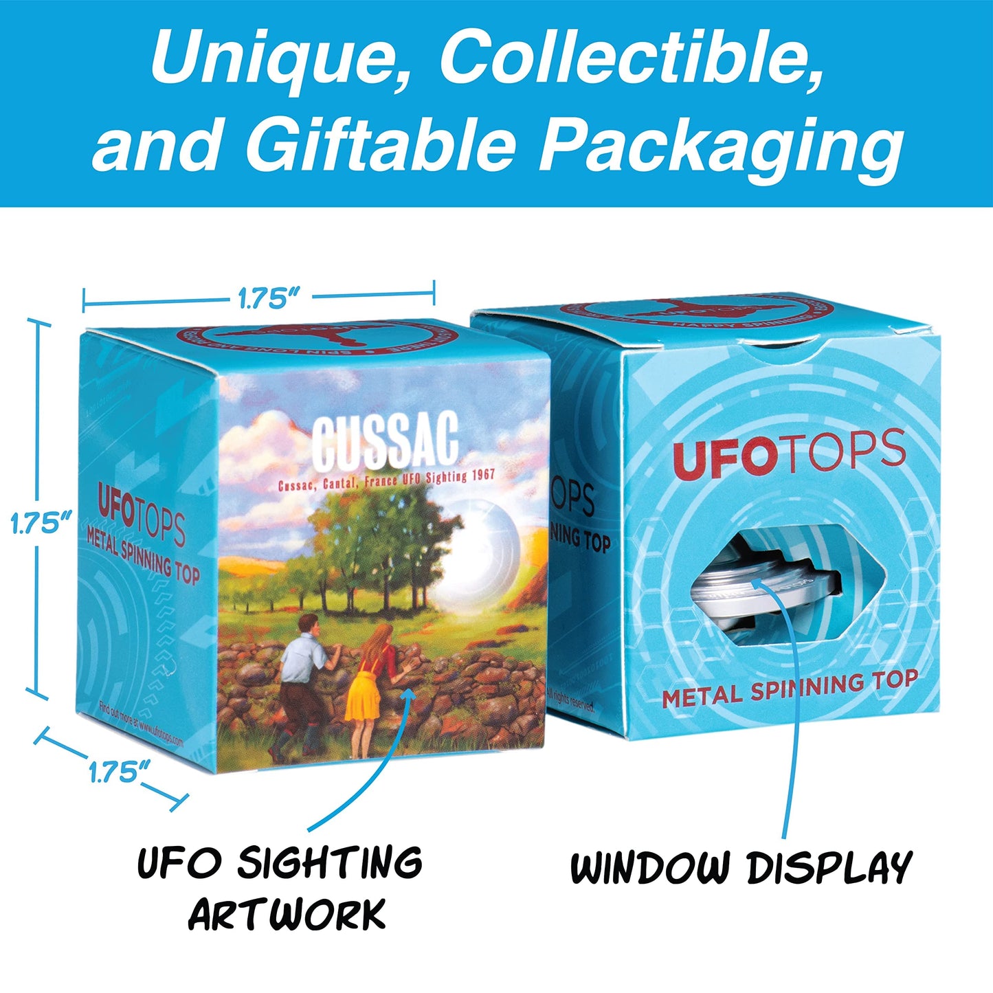 UFO Tops | Metal Spinning Tops | Andromeda Series Collector 3-Pack Set (Cosmic Silver)