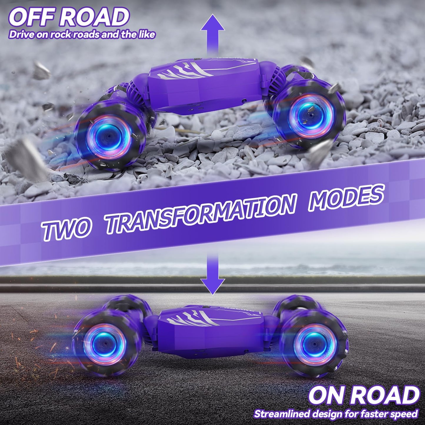 Dysaim Gesture Sensing RC Stunt Car, Toys for Boys Girls Age 6-12, 4WD Remote Control Car 360 Rotate Transform Drift RC Cars wit