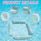 2 Pack Inflatable Pool Float Hammocks, 4-in-1 Multi-Purpose Inflatable Pool Floats Adults,4 Tubes Floating Mesh Chair for Summer