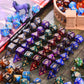 Amiven DND RPG Dice Sets 20 x 7 Polyhedral Glitter Dice (140 Pieces) for Dungeons and Dragons Tabletop Role-Playing Games, with