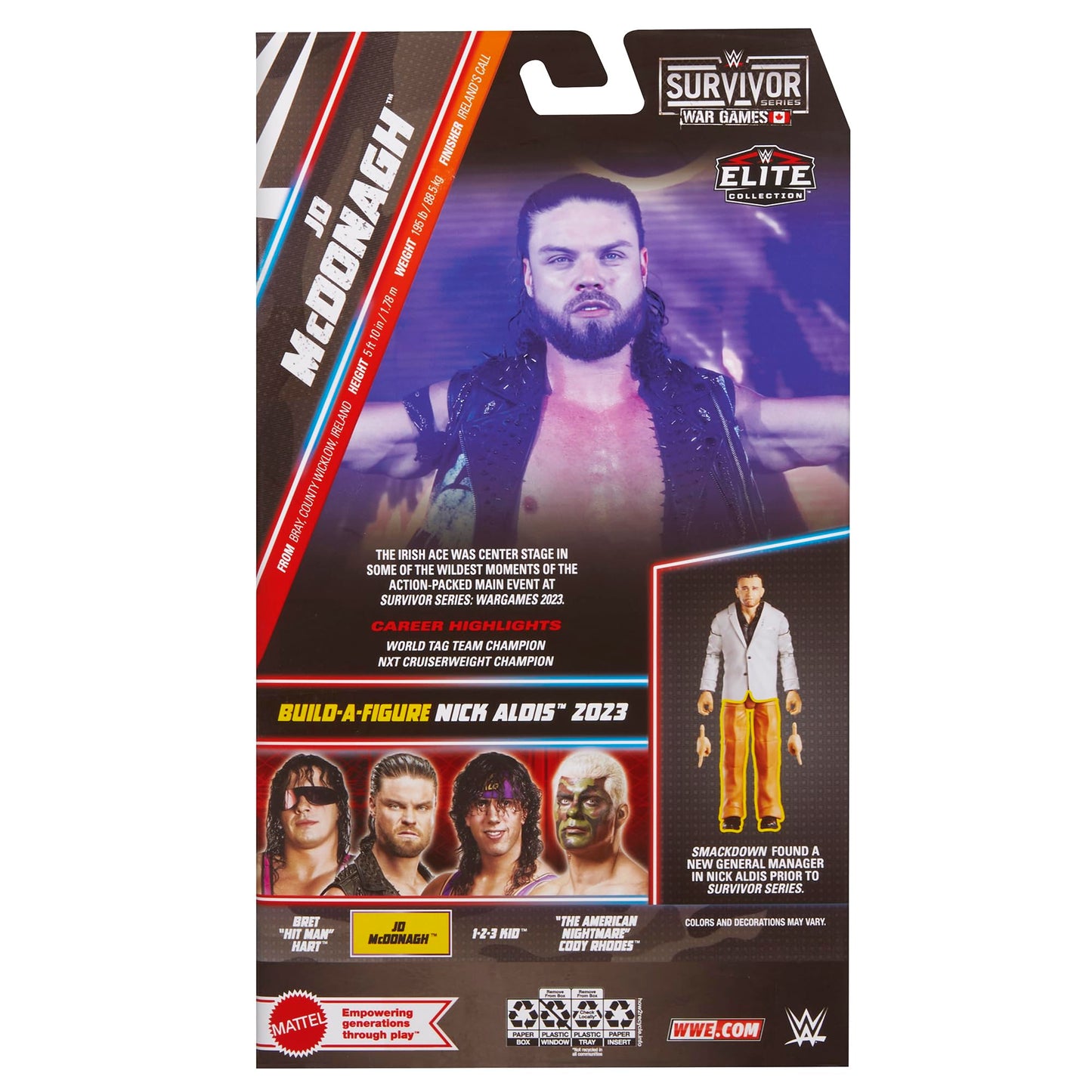 WWE JD McDonaugh Elite Survivor Series Action Figure - 6" Multi-color Plastic Toy, Model 194735271856