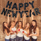 Pigetale Black Happy New Year Balloons, 16 Inch Happy New Years Letter Balloons, Happy New Year Banner For 2024 Happy New Year E