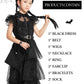 Ikali Girls Role Play Dress-Up Set With Accessories, Black Party Dress Cosplay Outfit For Kids Toddlers 4-6 Years