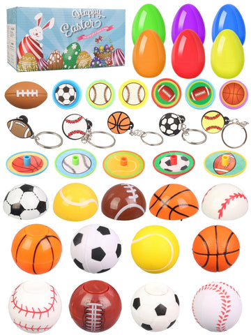 Easter Surprise Egg Toys - 32 Eggs with Balls Kids Party Favor School Classroom Prizes for Classmate Teens Boys Blind Mystery Bo
