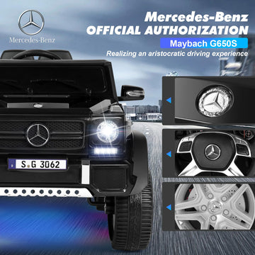 Joyldias Licensed Mercedes-Benz G650S Ride On Car For Kids, 12V7Ah Kids Ride On Truck With 2.4Ghz Remote Control, 3 Speeds, Blue