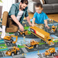 Niplooow Construction Toys For 3 4 5 6 Years Old Boys Girls Kids, Die Cast Metal Truck Toys W/Play Mat, Sand Toys Trucks Excavat