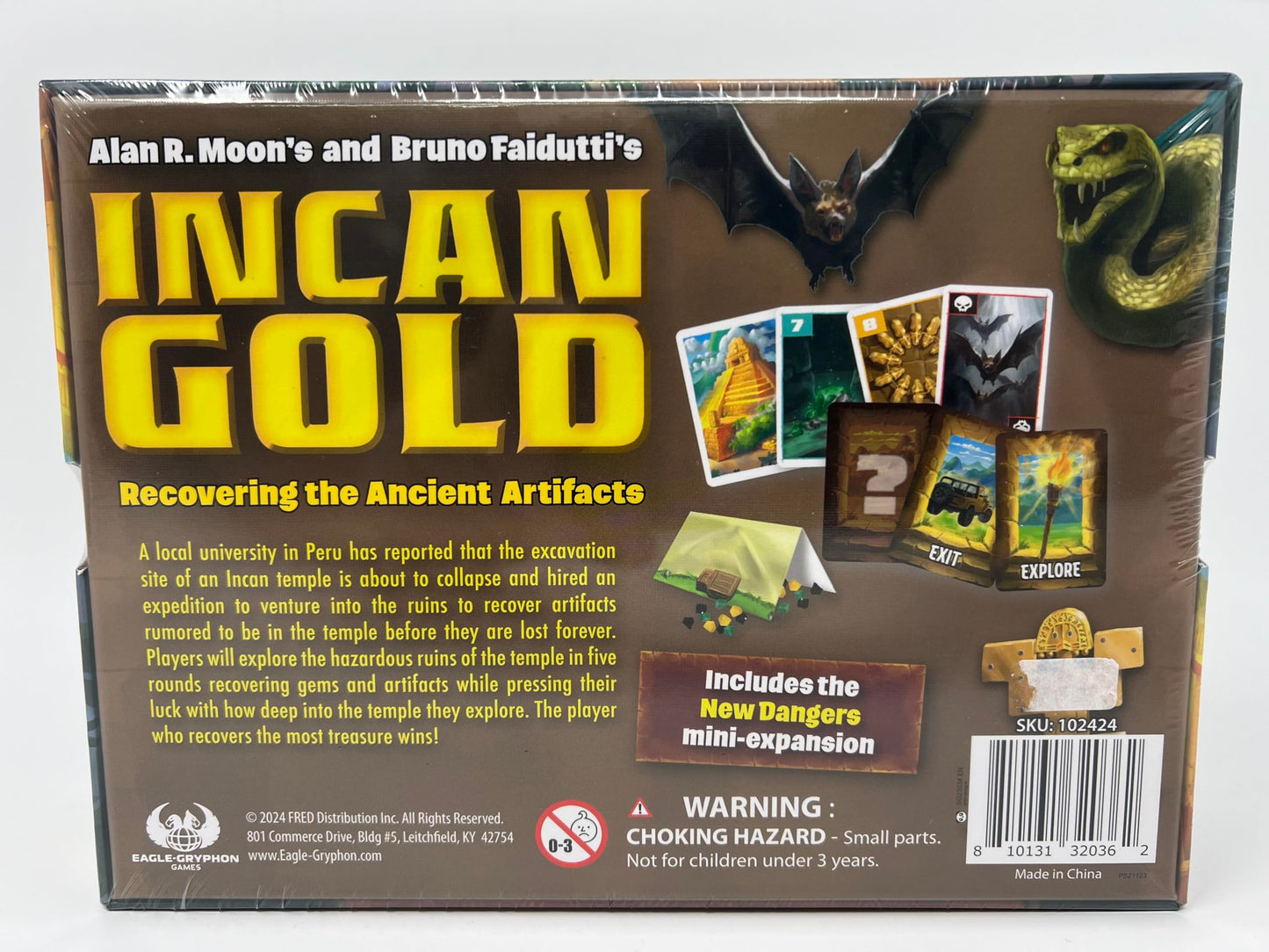 Generic Incan Gold Board Game 2024 Edition With New Dangers Expansion