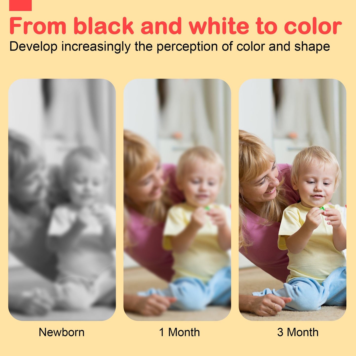 Urmywo Black And White Baby Toys, Tummy Time High Contrast Newborn Toys 0-3 Months, Soft Baby Book, Visual Stimulation Montessori Sensory Infant Toys 0-6-12 Months, Shower Gift, Easter Basket Stuffers