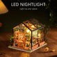 Rolife Diy Miniature Dollhouse Kit,Green House With Furniture And Led,Wooden Dollhouse Kit,Best Birthday And Valentine'S Day Gift For Women And Girls