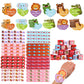 FOIMAS Valentine's Day Slap Bracelet Set,32pcs Animal Heart Snap Bracelet Wristband and 36pcs Gift Cards for Kids School Classro