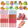 FOIMAS Valentine's Day Slap Bracelet Set,32pcs Animal Heart Snap Bracelet Wristband and 36pcs Gift Cards for Kids School Classro