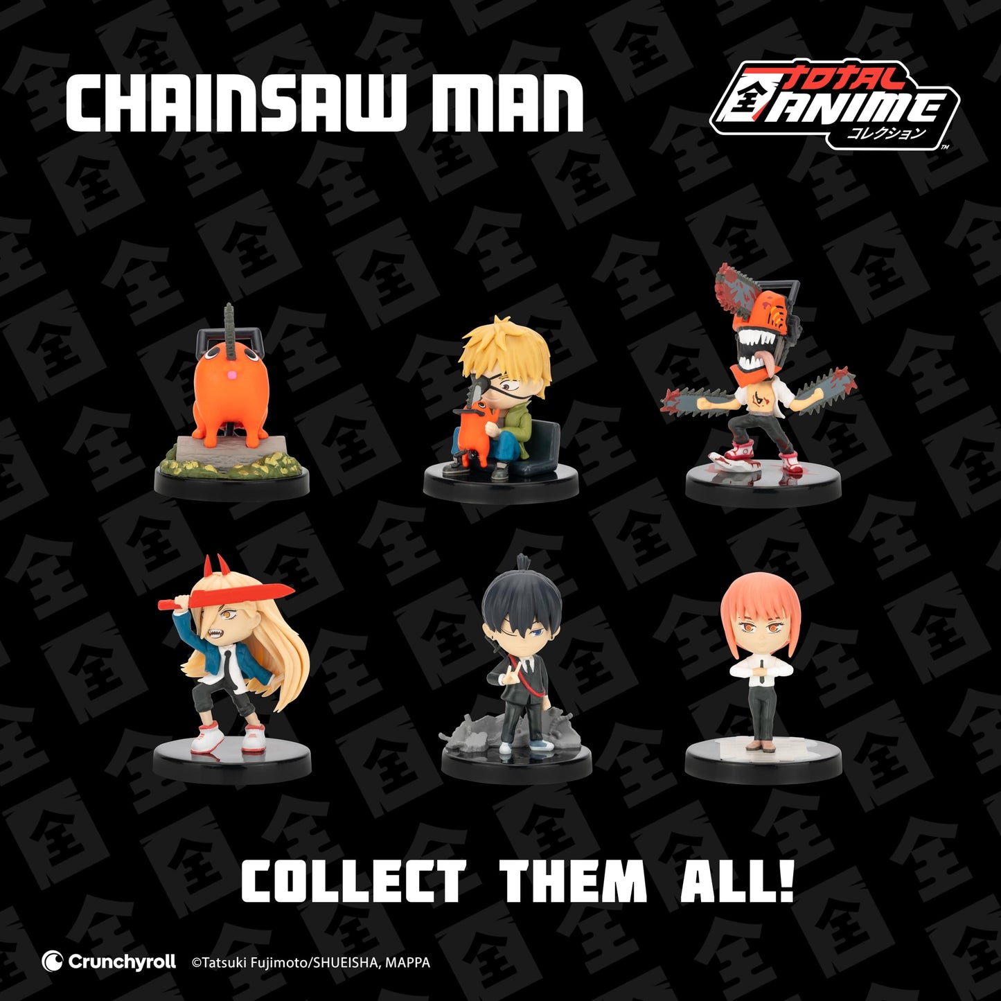 Total Anime Chainsaw Man Chibi 3-Pack - 3 Mini-Figures, 2-Inch Scale, Multi-Color, Plastic, Model KAZ0144