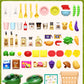 70PCS Kids Kitchen Playset, Kid Play Kitchen with Realistic Lights & Sounds, Spray Sink Toy Kitchen Accessories, Pretend Food To
