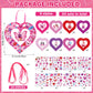 DoubleFill 24 Sets Valentines Day Crafts Kit Make Your Own Heart Wreath Ornaments Valentines DIY Card Cute Stickers Bulk Valent