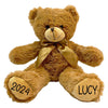 Personalized Stuffed Teddy Bear Gift For Her, Him, 16 Inch - Cute Custom Brown Bear With Your Name And Year On The Feet
