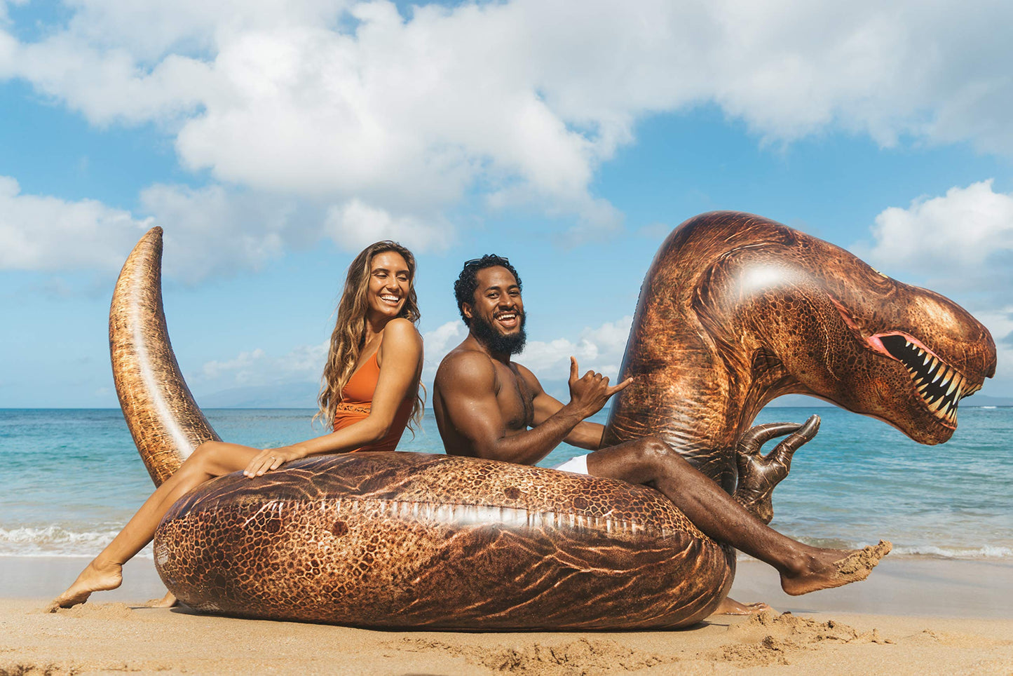 PoolCandy Gigantic Inflatable T-Rex Dinosaur Pool Raft - This Prehistoric Dino King Will Easily Carry 3 mature-themeds All Day & Night  on Any Lake  Pool  Ocean or River. Gigantic Deluxe Inflatable Dinosaur.