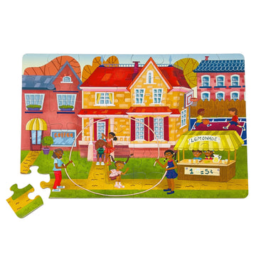 Upbounders- Fun Outside 48 Piece Floor Puzzle, Multicultural Beginner Jigsaw Puzzle With African American Children Boys Girls At Play, Ages 4+