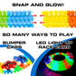 Usa Toyz Glow Tracks Starter Kit Race Tracks And 2 Led Toy Cars - 216Pk Glow In The Dark Bendable Flexible Rainbow Race Track Set With 2 Light Up Car Toys, Stem Building Toys For Boys And Girls