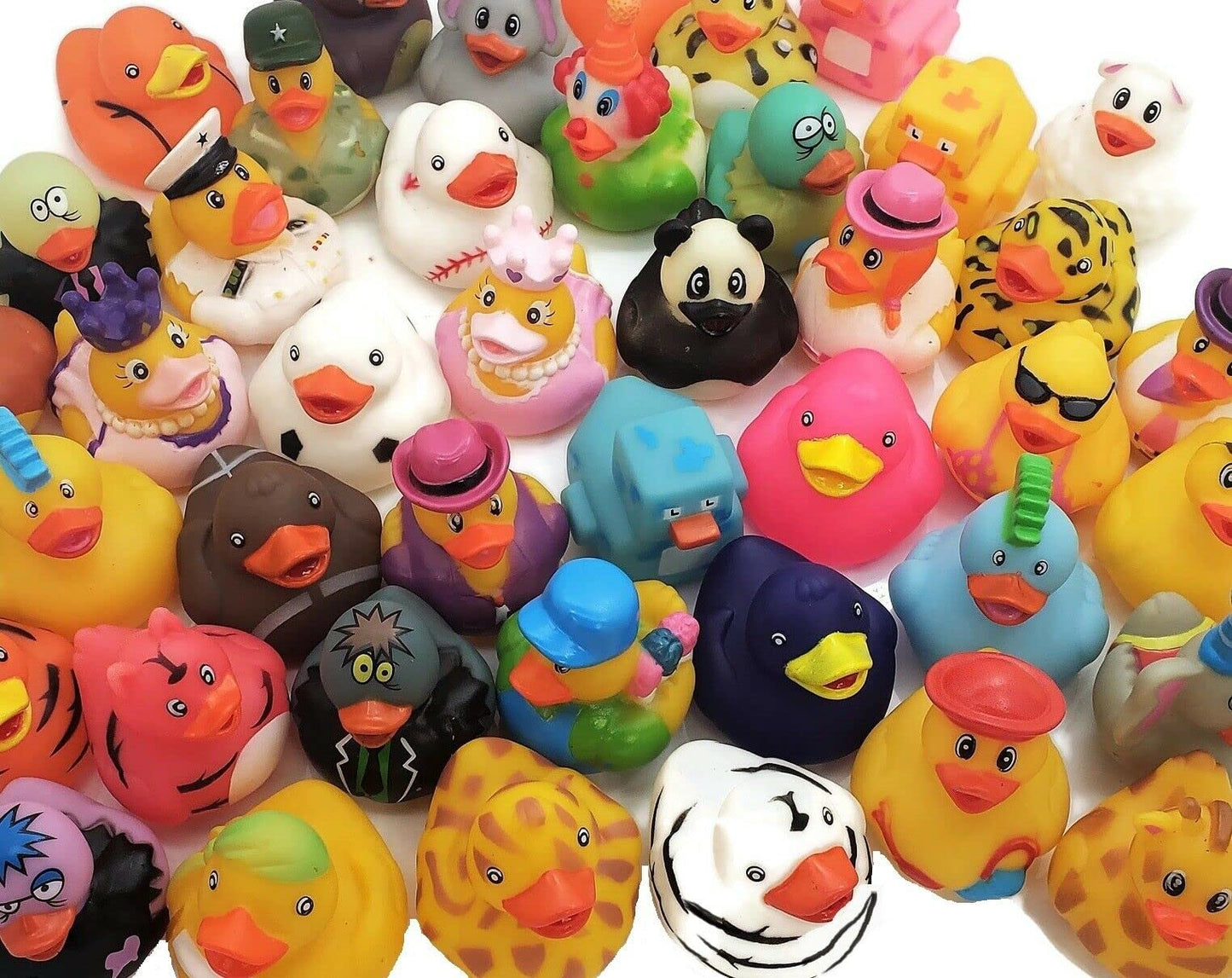 Assorted Colorful Rubber Duckies (2') Ducks Ducky Duck Ducking (50 Pack) Jeep Ducking Bath Tub Pool Toy