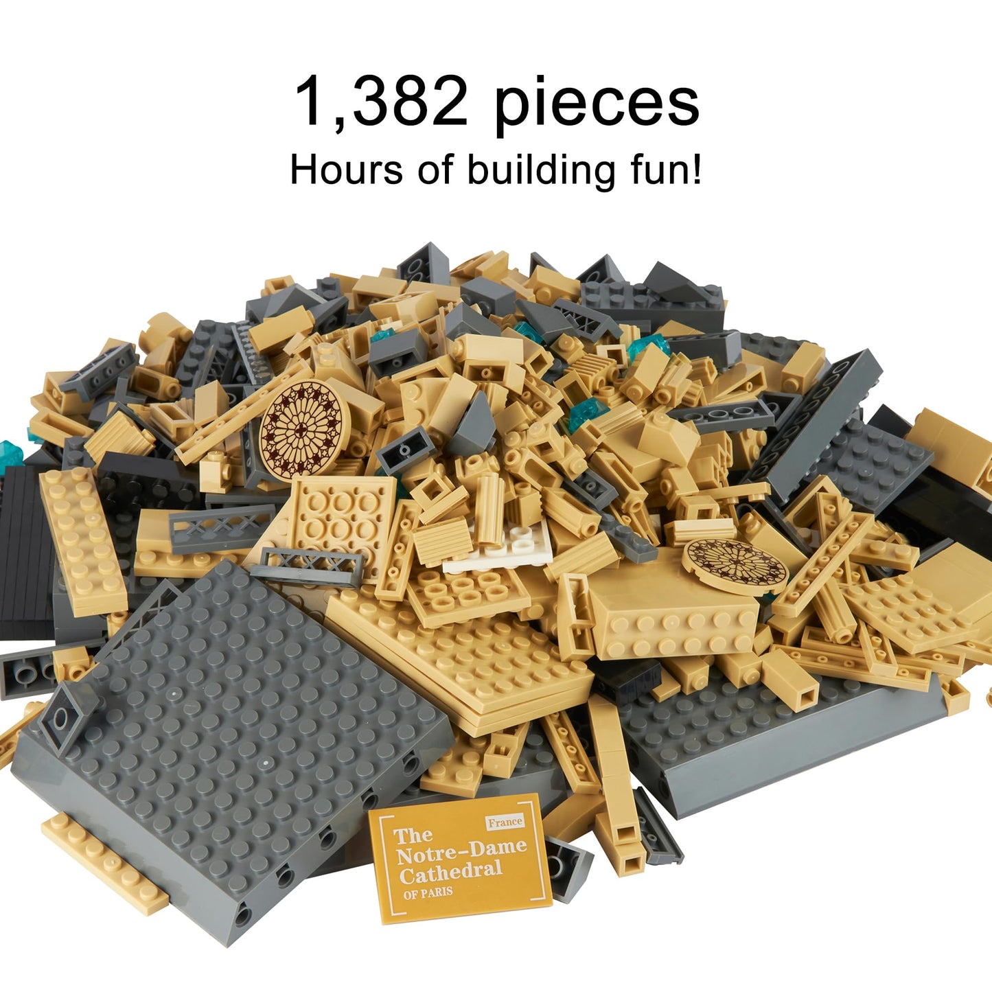 Apostrophe Games Notre-Dame Cathedral Building Block Set (1378 Pieces) Paris'S Notre Dame Cathedral Famous Landmark Series - Architecture Model For Kids And Adults