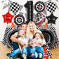 Race Car 1 Balloons, 40 Inch Racetrack Number 1 Balloon, Large Foil Mylar Racetrack Black 1 Balloon For 1St First Birthday Race
