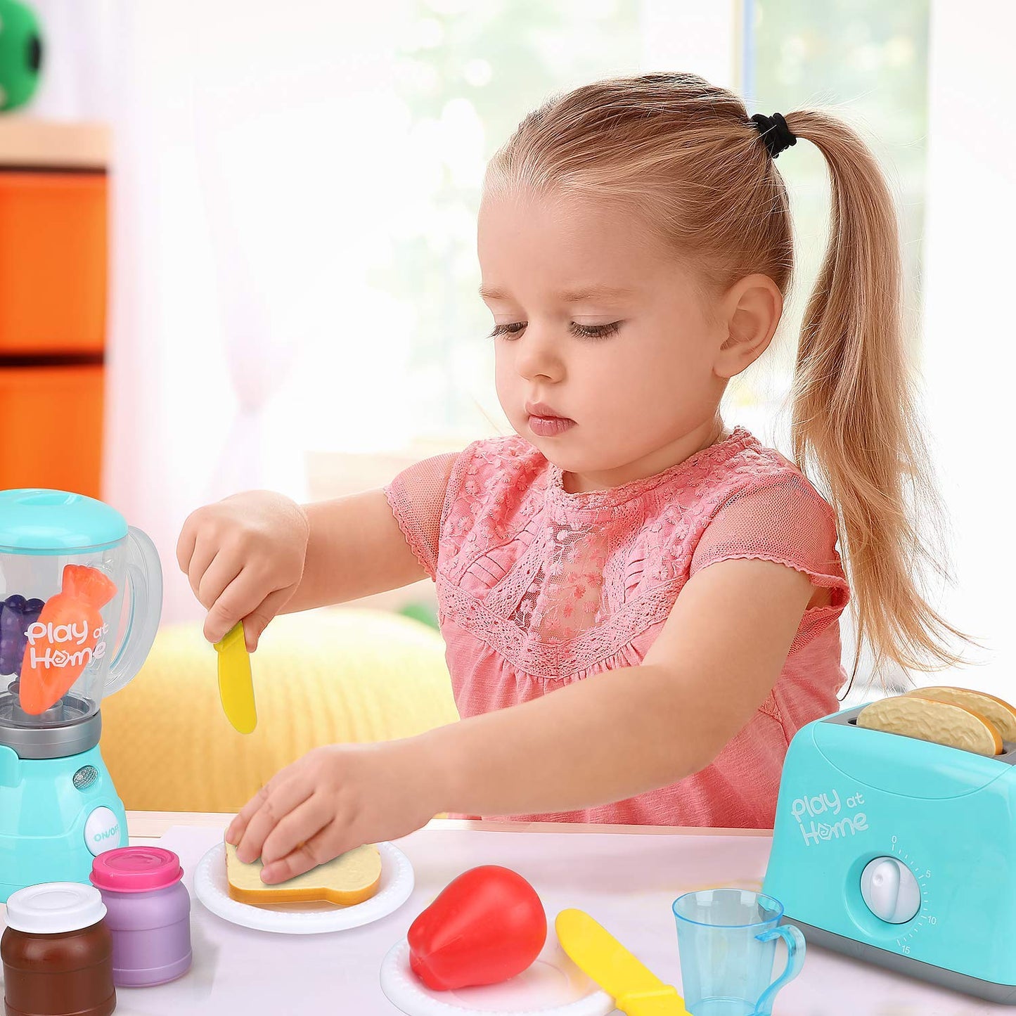 TOY Life Play Kitchen Accessories Toddler Kitchen Playset Toy Kitchen Appliances Kitchen Sets for Kids Ages 4-8 Kid Blender Toy