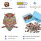 Hartmaze Wooden Jigsaw Puzzles Colorful Owl Hm-04 Small Bird Puzzle 206 Unique Shape Jigsaw Pieces-Beautiful Animal For Adults And 8 Years Age Up Teens- Best For Family Game Play Collection.