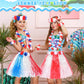 Fortuning'S Jds Hawaiian Hula Grass Skirt For Girls Elastic Flower Costume Kids Outfits For Luau Tropical Beach Party Decor