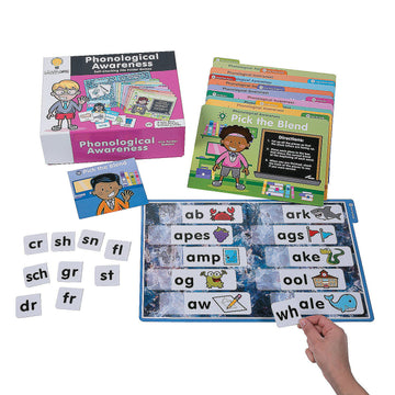 Fun Express Phonological Awareness Games - 200 Piece File Folder Game - Alliteration, Phonics And Language Games For Kindergarte