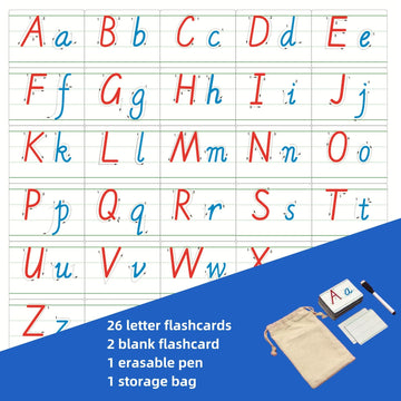 Magnetic Alphabet Flash Cards For Kids,Dry Erase Letter Tracing For Handwriting Practice,A Set Of 28 Letter Flashcards Uppercase