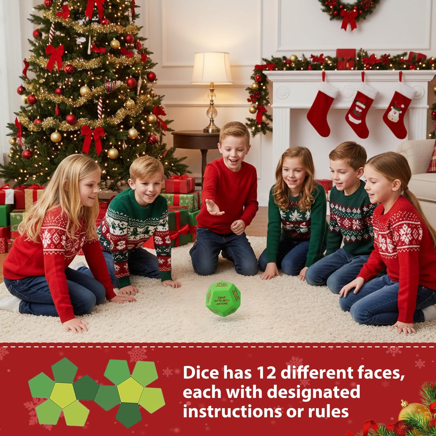 Tfanghao Santa Swap Gift Exchange Dice  3 * 3in 2025 New-Exchange Gifts Dice Games for Christmas Stocking Stuffers for Teen Men Women  Anniversary Birthday Dice Games for Friends for Xmas