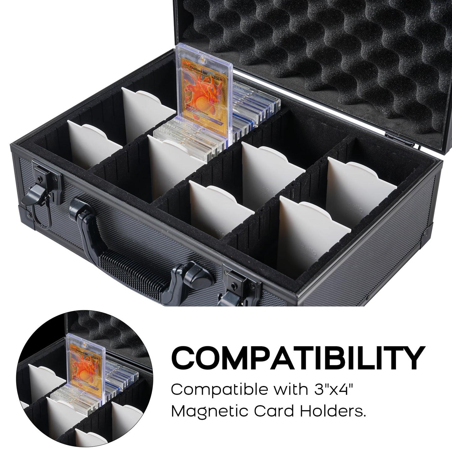 D DACCKIT Toploaders Storage Box - Hard Case for 3" x 4" 35pt Card Holders, Holds 600+ Top Loaders, Durable Plastic
