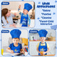 R HORSE Kid Apron and Chef Hat Set 2Pcs Adjustable Children Dark Blue Kitchen Apron, Dress up Role Play Chef Toy Cooking Baking