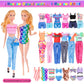 50Pcs 11.5 Inch Fashion Girl Doll With Clothes And Accessories Set Include Doll, Fur Coat, Pricess Dresses, Fashion Dresses,Slip Dress, Outfits, Bikini For Girls (Include Doll)
