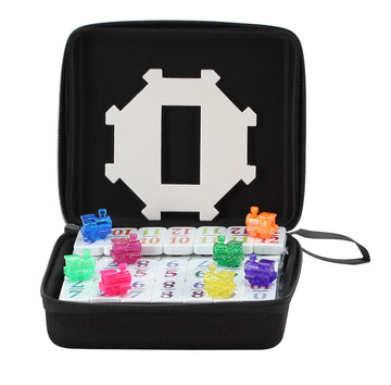 Double 12 Mexican Train Number Dominoes To Go Travel Size With Zip Up Case, Hub & 8 Domino Trains