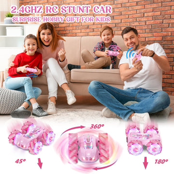 OSIMILY Remote Control Car, Pink RC Cars for Girls, Toys for Ages 5-7, 2.4GHz 4WD Fast RC Car Kids Toys for Ages 8-13, Double Si