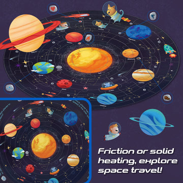 Taozi&Lizhi Solar System Floor Puzzles Kids Ages 3-5, 4-8, Large 48 Pieces Round Space Planets Jigsaw Puzzle Toys, Educational L