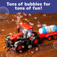 PREXTEX Bump & Go Bubble Blowing Farm Tractor Toy Truck with Lights & Sounds, Red, Model 1518, Ideal for Toddlers 2-3+ Years Old